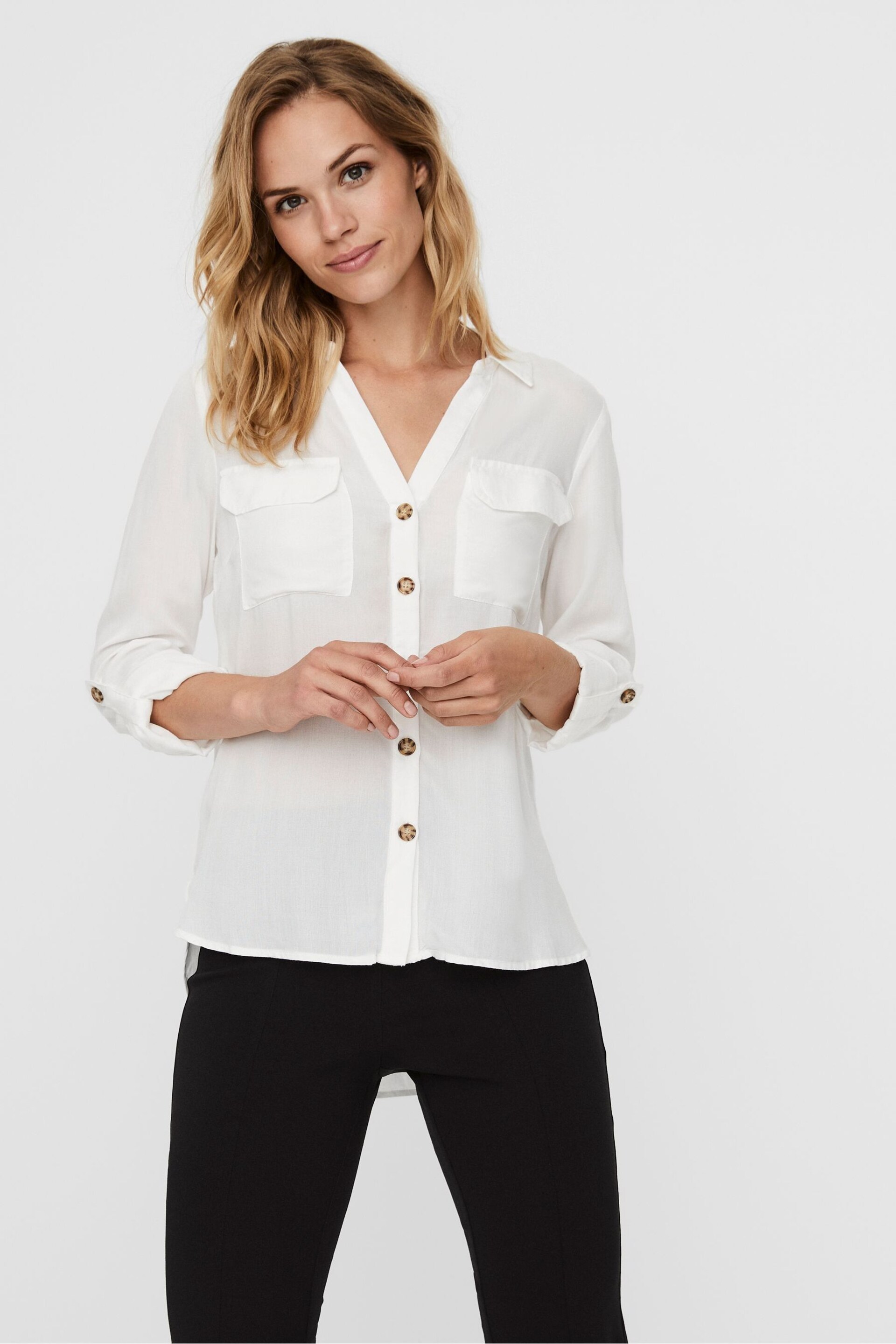 VERO MODA White Button Up Shirt - Image 1 of 6