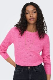 ONLY Pink Round Neck Soft Touch Knitted Jumper - Image 3 of 6