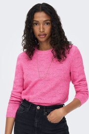 ONLY Pink Round Neck Soft Touch Knitted Jumper - Image 4 of 6