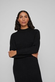 VILA Black High Neck Knitted Midi Dress - Image 5 of 6