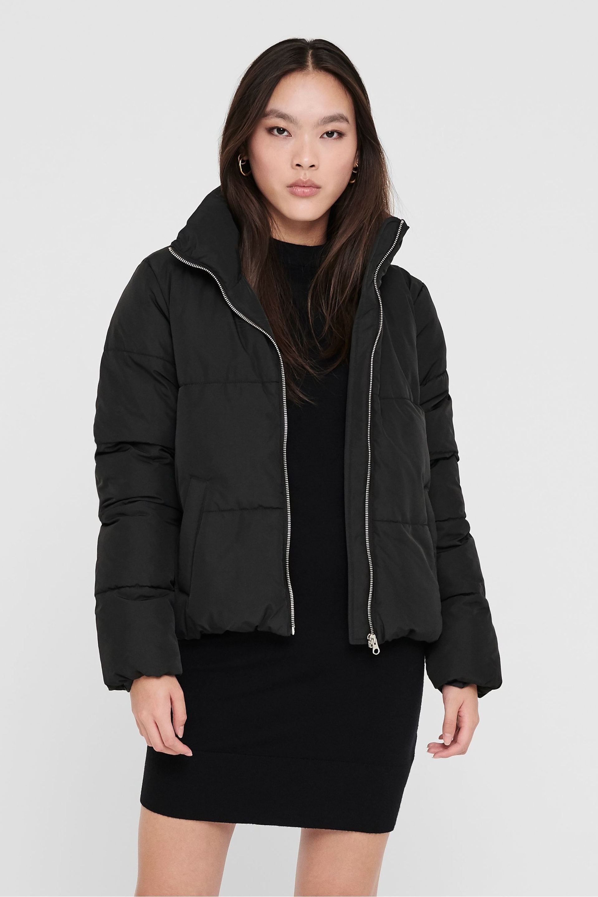 JDY Black Padded Jacket - Image 1 of 5