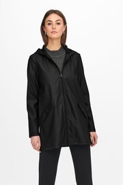 JDY Black Water Resistant Rain Jacket - Image 1 of 6