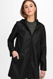 JDY Black Water Resistant Rain Jacket - Image 5 of 6