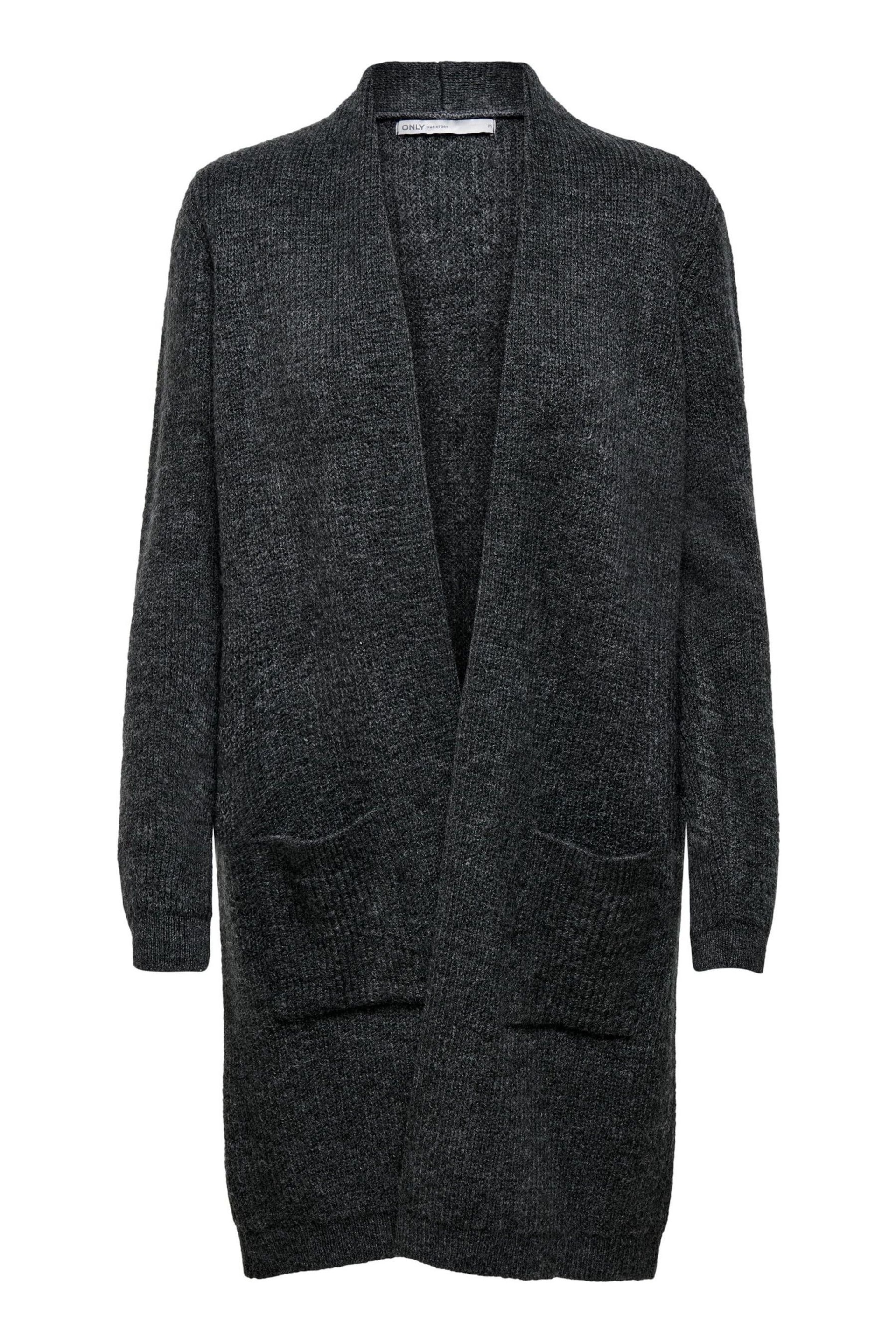 ONLY Grey Chunky Pocket Detail Long Cardigan - Image 6 of 6