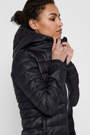 ONLY Black Lightweight Padded Hooded Jacket - Image 5 of 6