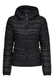 ONLY Black Lightweight Padded Hooded Jacket - Image 6 of 6