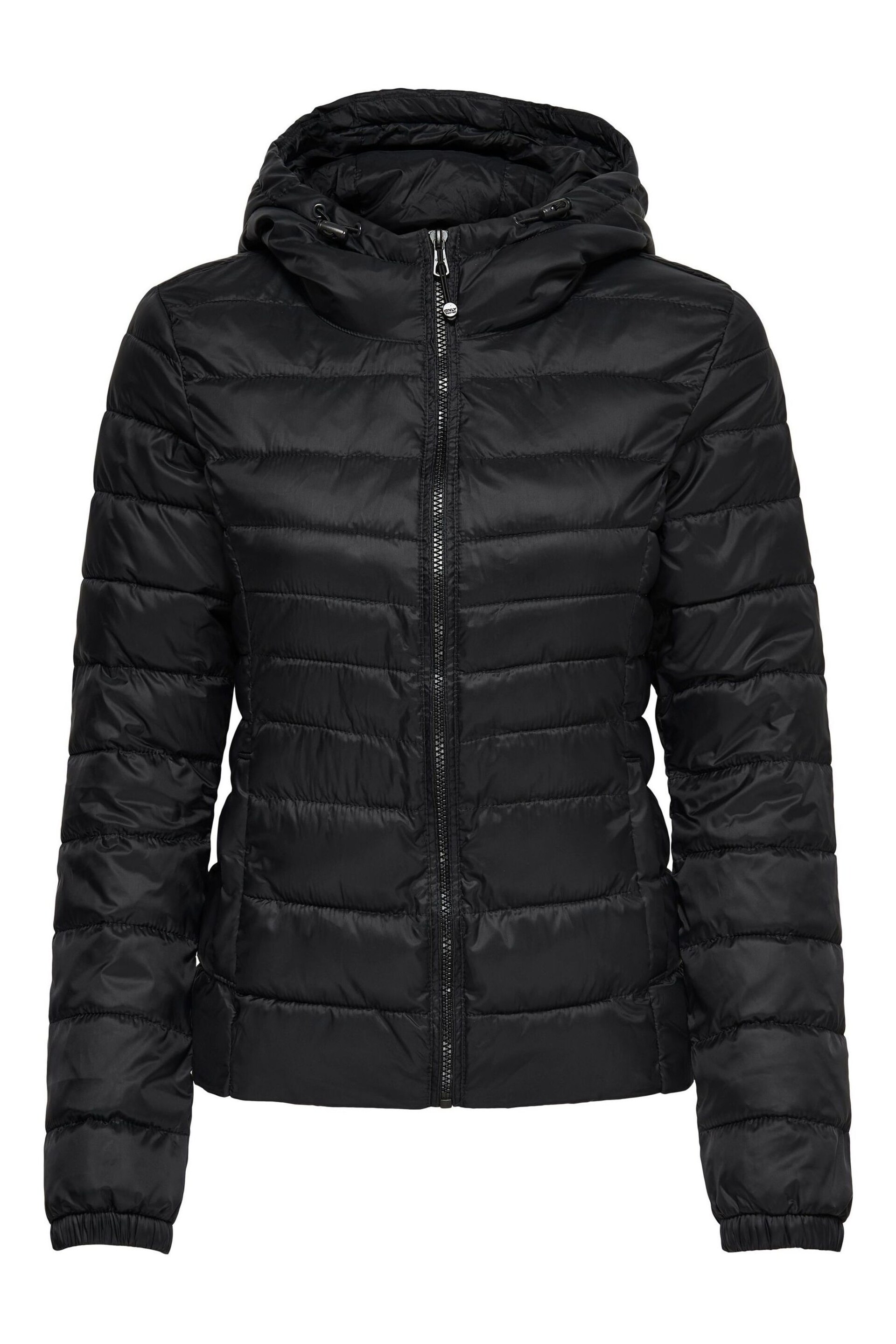 ONLY Black Lightweight Padded Hooded Jacket - Image 6 of 6