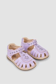 JoJo Maman Bébé Lilac Pretty Leather Closed Toe Sandals - Image 1 of 4