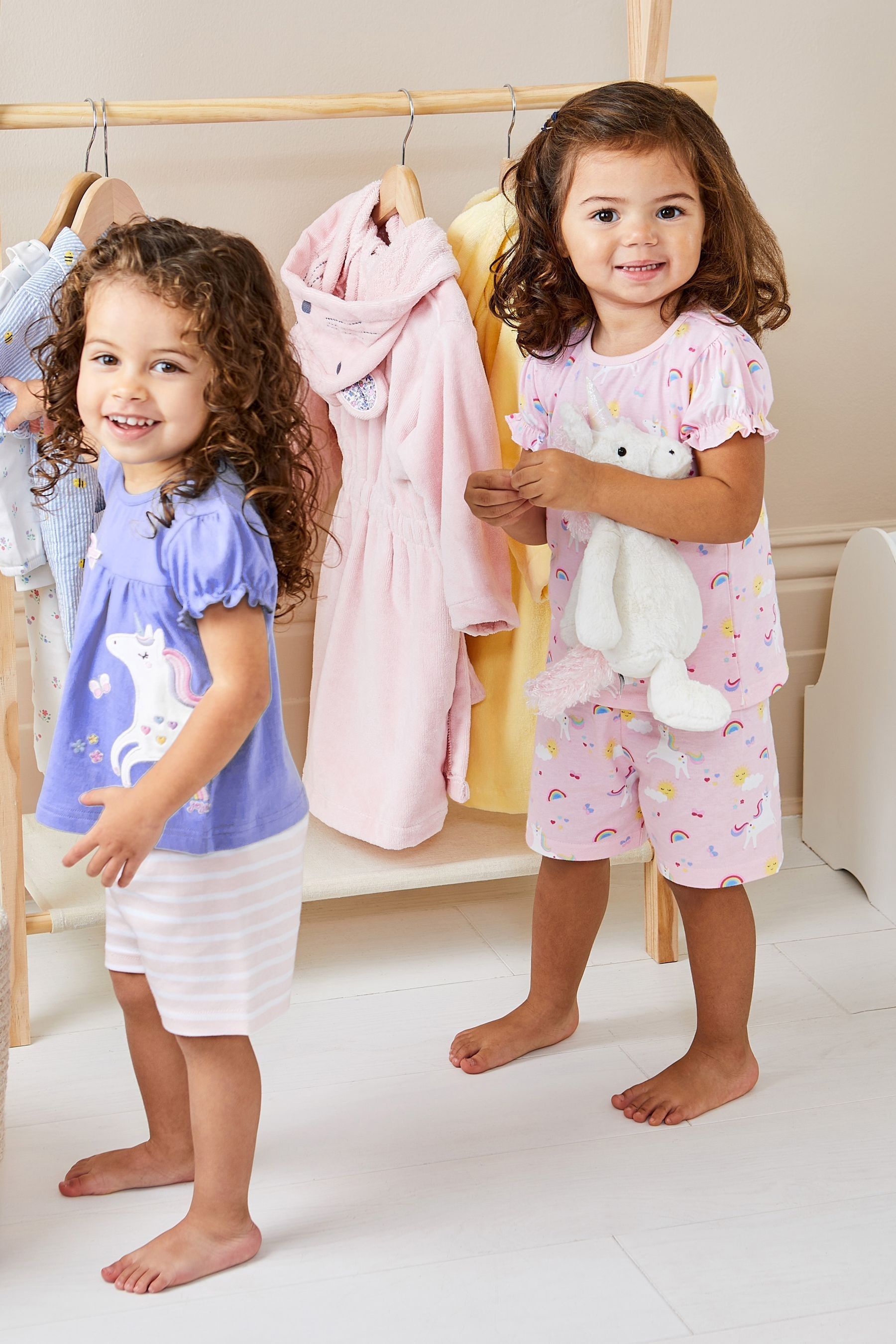 Buy JoJo Maman Bebe Pink 2 Pack Unicorn Jersey Pyjamas from Next Luxembourg