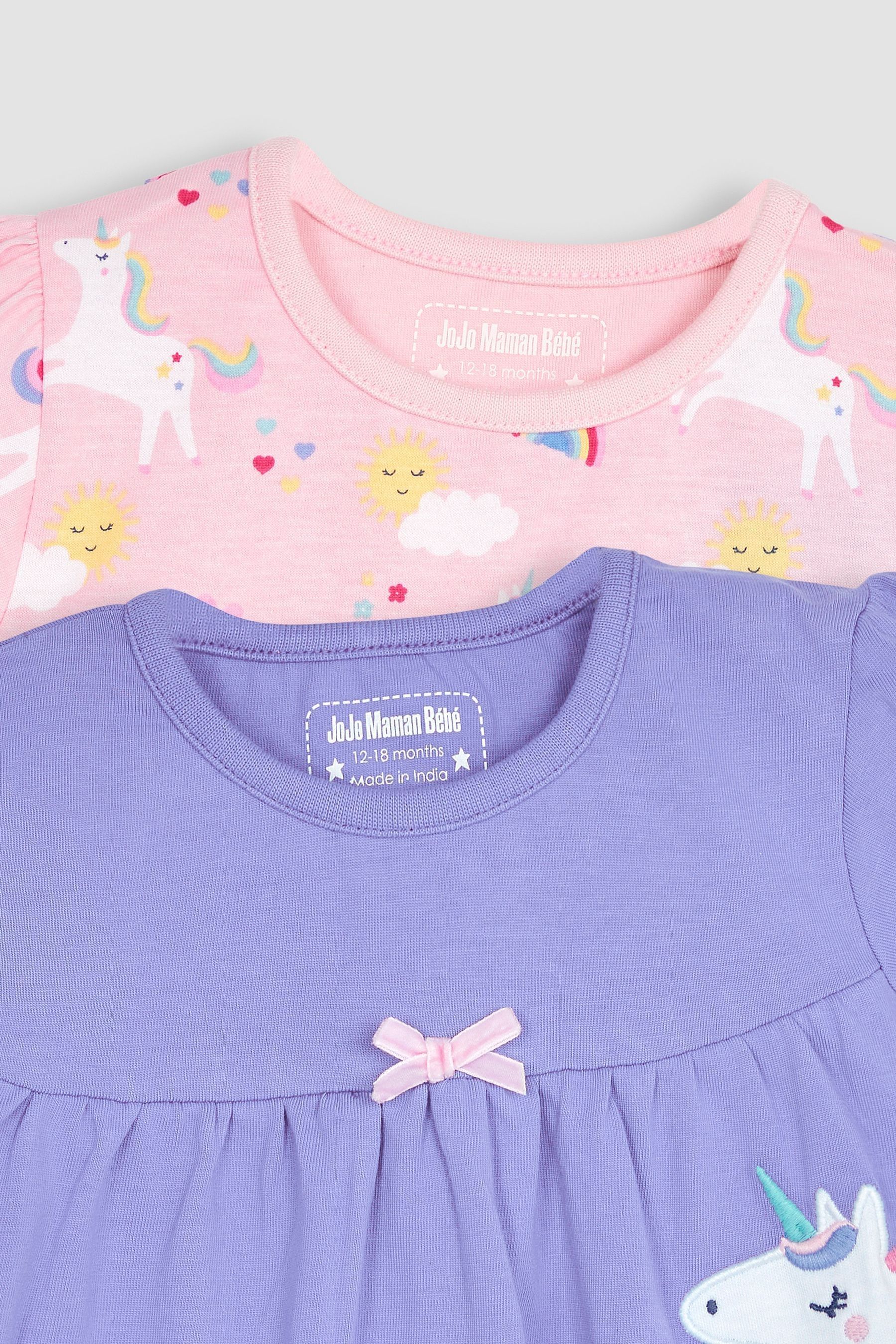 Buy JoJo Maman Bebe Pink 2 Pack Unicorn Jersey Pyjamas from Next Luxembourg