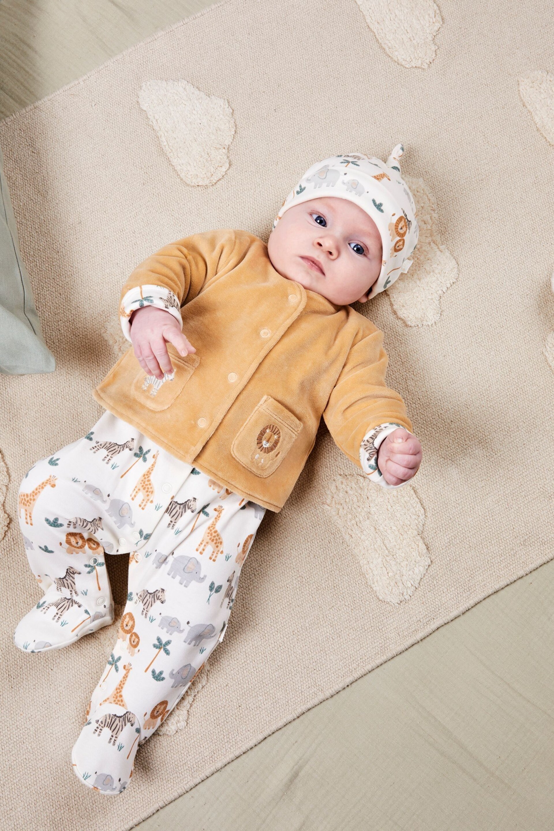 JoJo Maman Bébé Safari 2-Piece Safari Sleepsuit & Jacket Set - Image 1 of 6