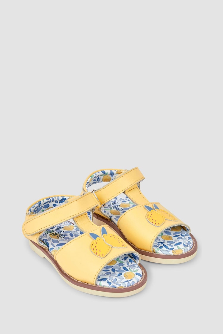 JoJo Maman Bébé Yellow Lemon Appliqué Sandals - Image 1 of 4
