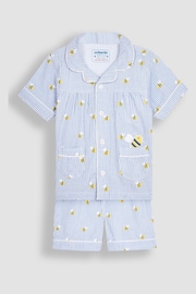 JoJo Maman Bébé Blue Bee Woven Pyjamas - Image 4 of 5
