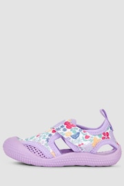 JoJo Maman Bébé Lilac Floral Print Beach & Swim Sandals - Image 4 of 4