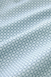 Light Blue Geometric Slim Fit Single Cuff Printed Cotton Shirt - Image 8 of 15