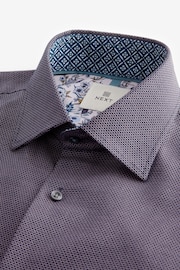 Purple Cotton Textured Trimmed Single Cuff Shirt - Image 7 of 8