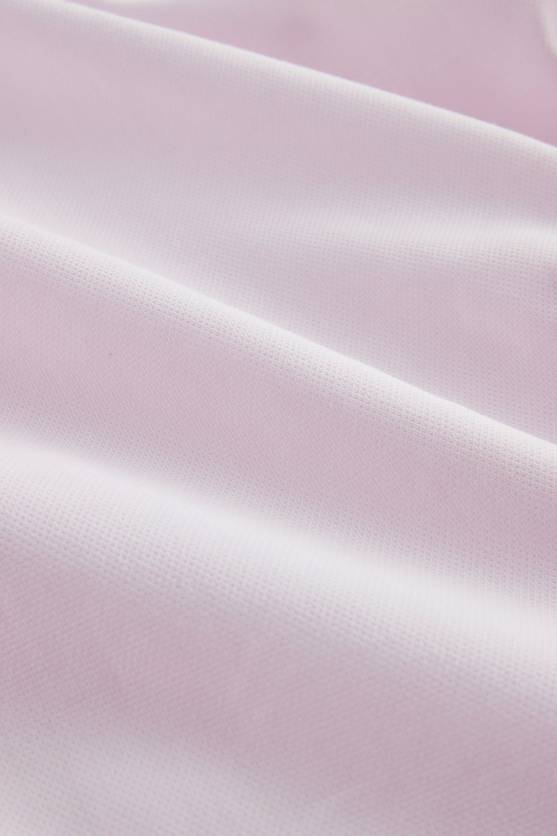 Light Pink Slim Fit Single Cuff Easy Care Textured Shirt - Image 5 of 6