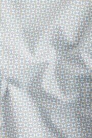 White/Light Blue Geometric Slim Fit Single Cuff Printed Cotton Shirt - Image 8 of 8