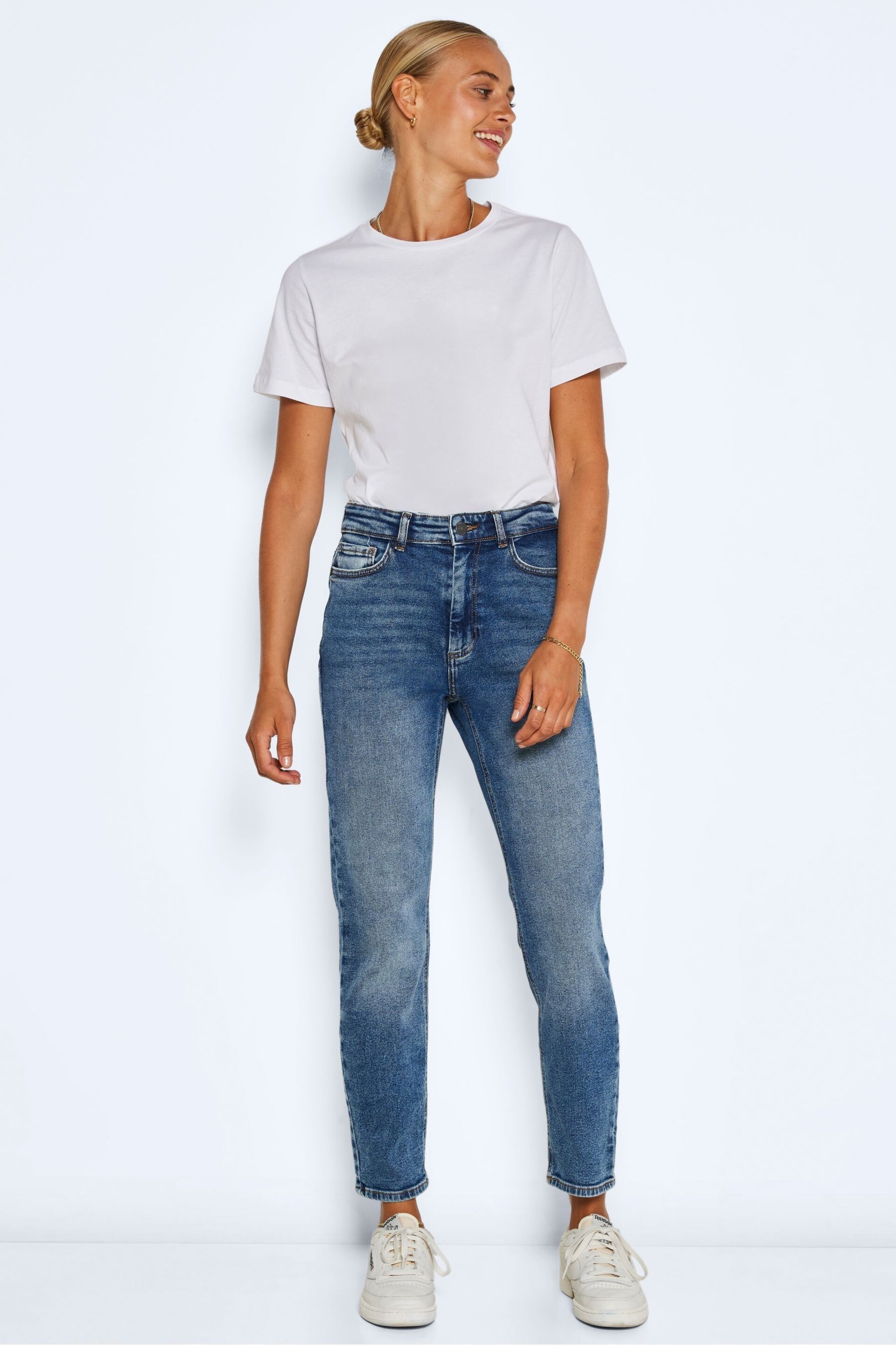 NOISY MAY Blue High Waisted Straight Leg Jeans - Image 2 of 7