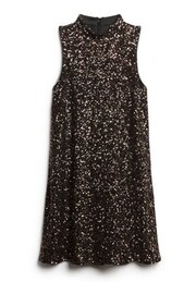 Superdry Brown Sleeveless Sequin A Line Mini Dress - Image 4 of 6