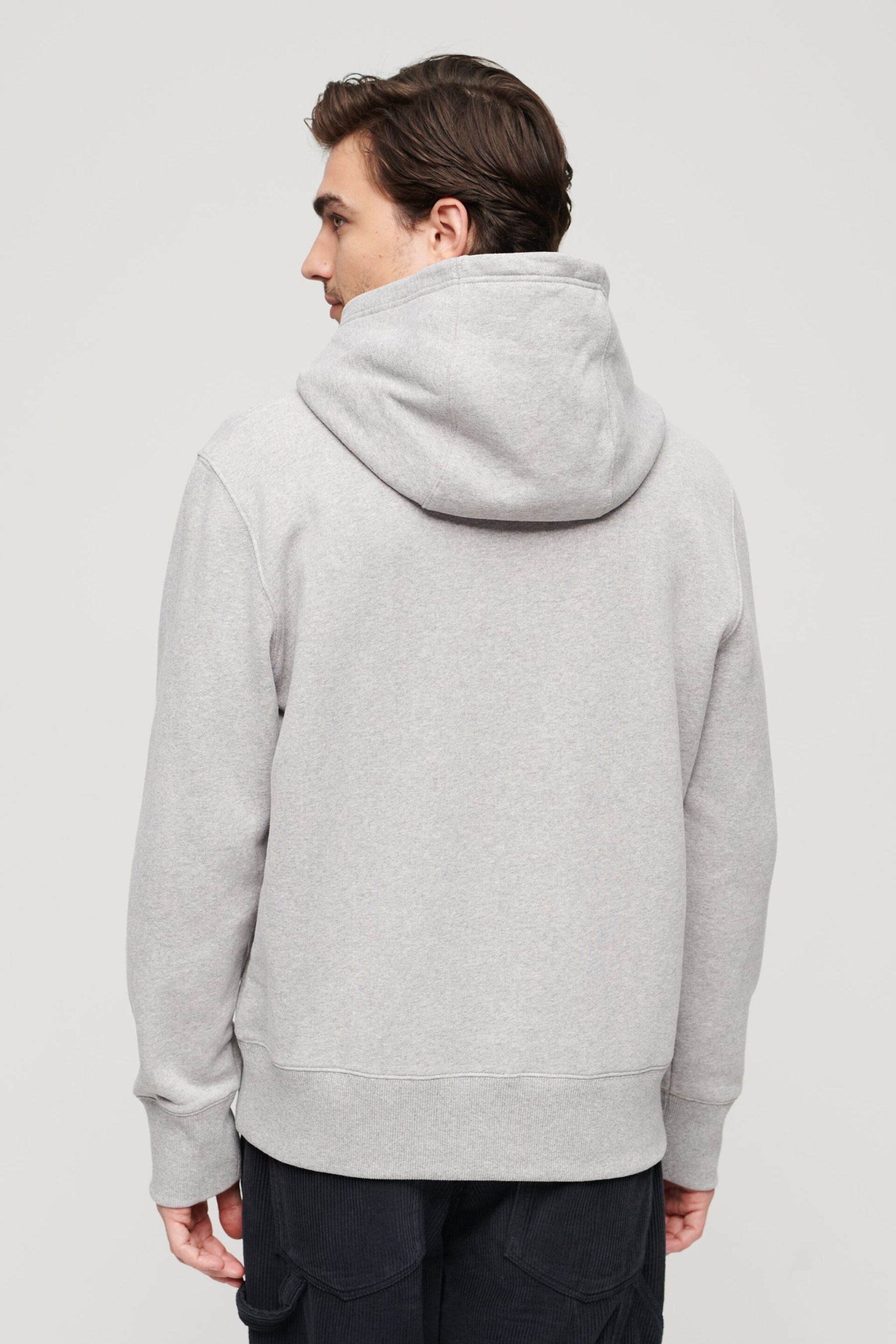 Superdry Grey Vintage Washed Hoodie - Image 2 of 3