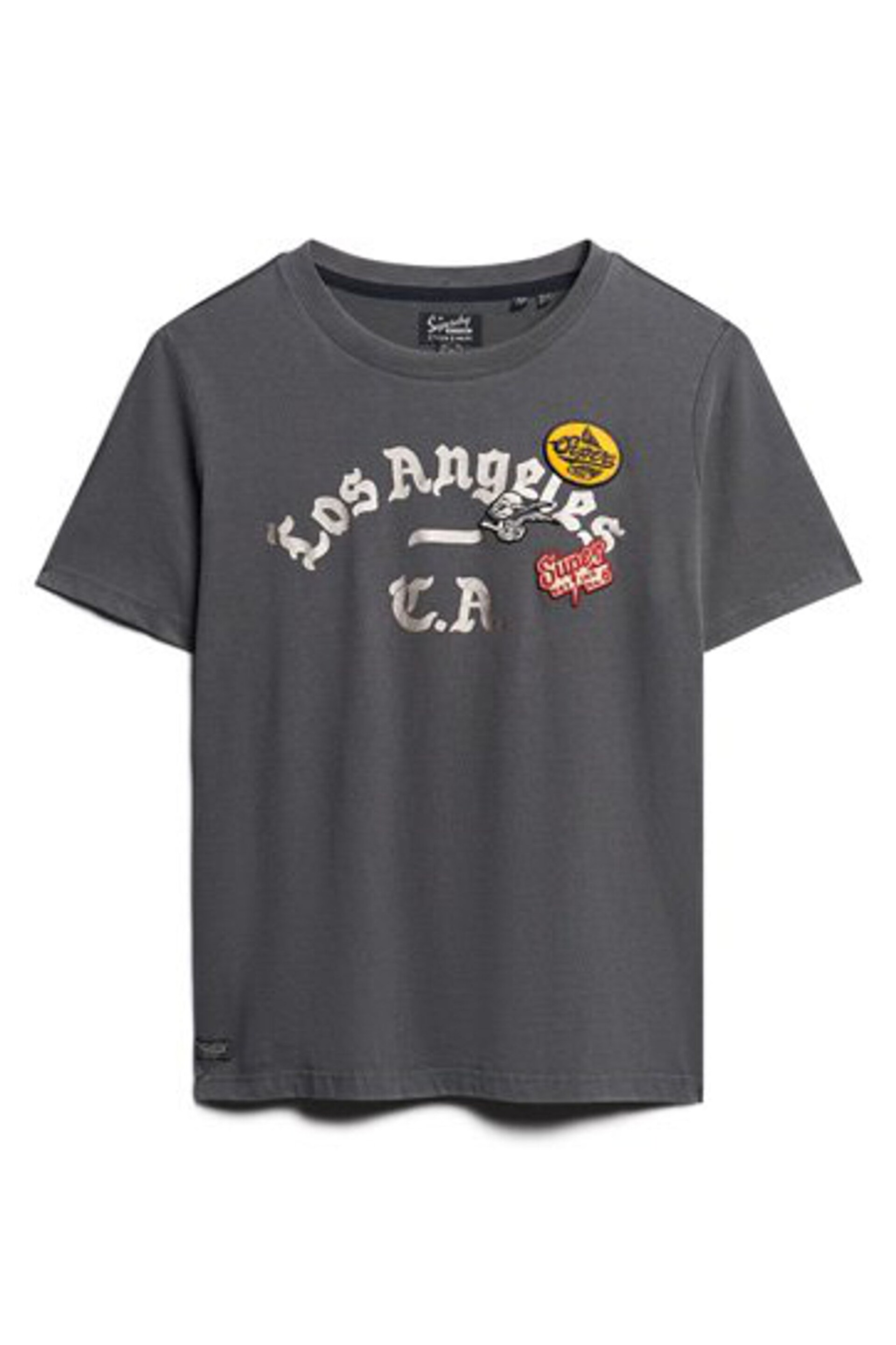 Superdry Grey Custom Embellished T-Shirt - Image 4 of 6