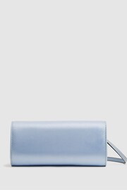 Reiss Powder Blue Delphine Diamanté Buckle Satin Clutch - Image 5 of 7