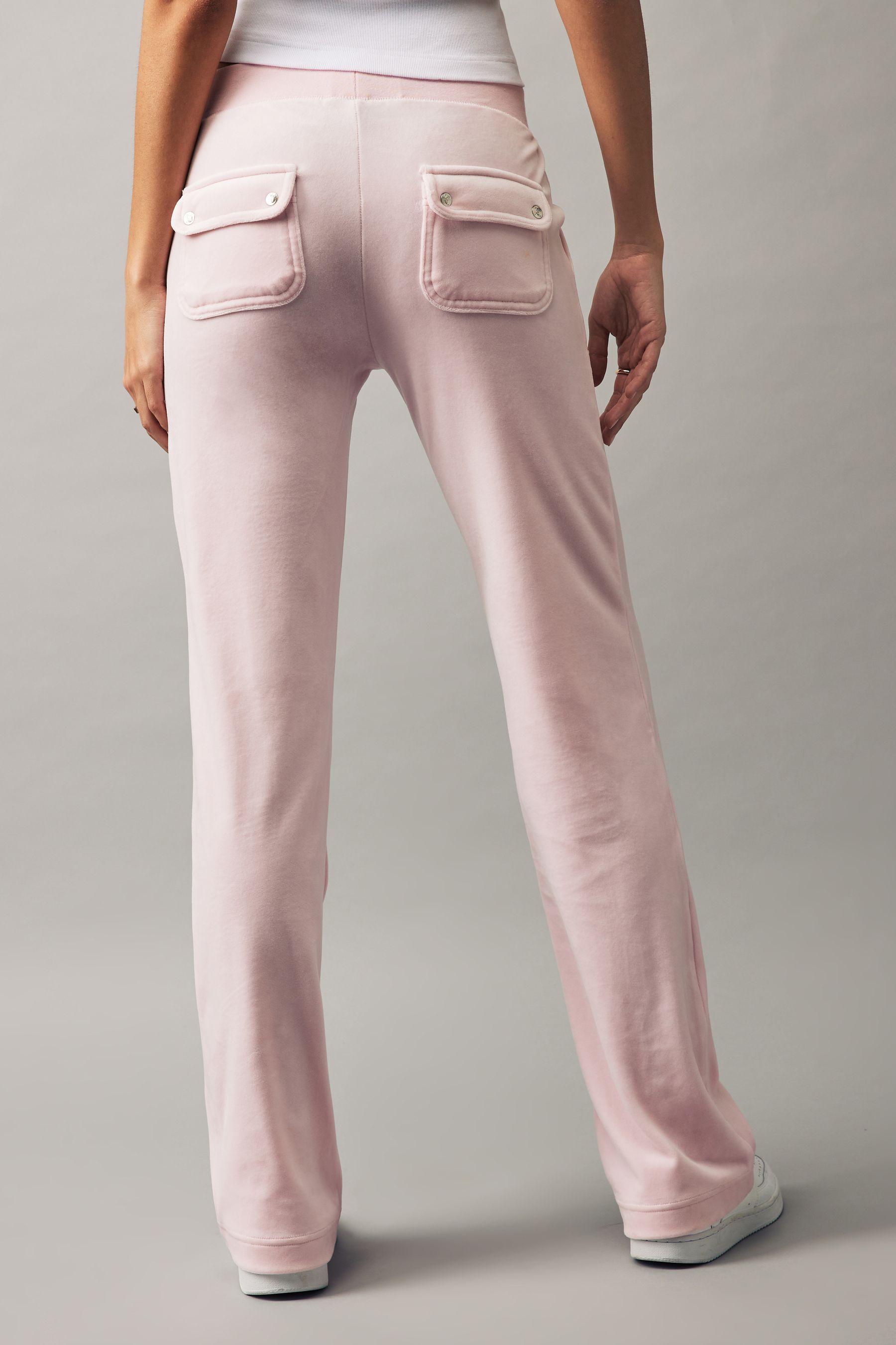Buy Juicy Couture Pink Classic Velour Mid Rise Pocketed Trackpants from Next Ireland