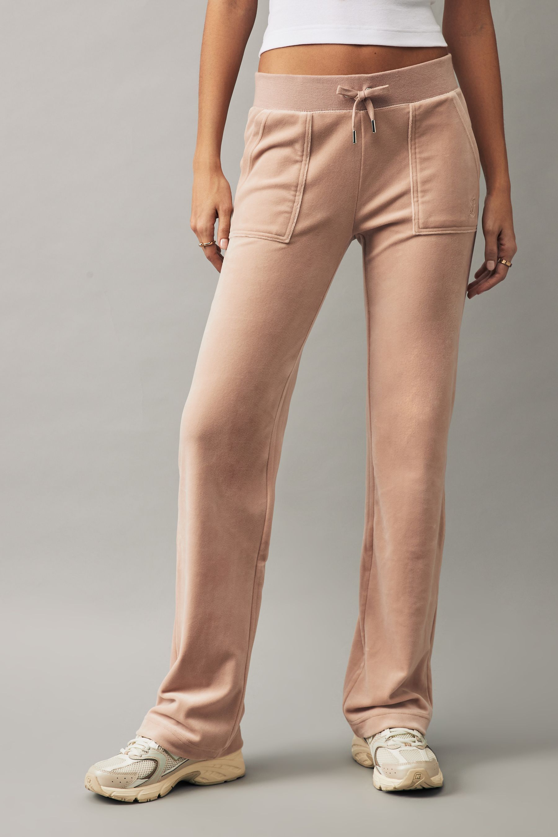 Velour straight leg joggers on sale