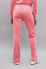 Juicy Couture Velour Straight Leg Trackpants With Diamante Branding - Image 3 of 4
