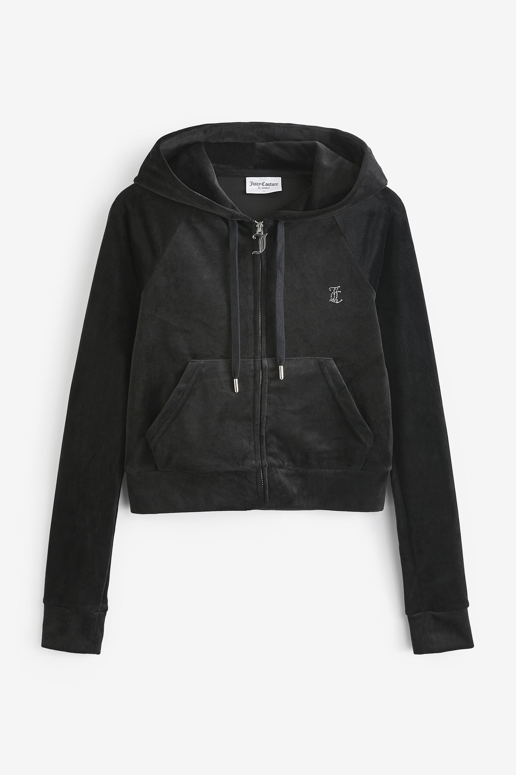 Buy Juicy Couture Velour Zip Through Black Hoodie With Diamante Branding from Next Gibraltar