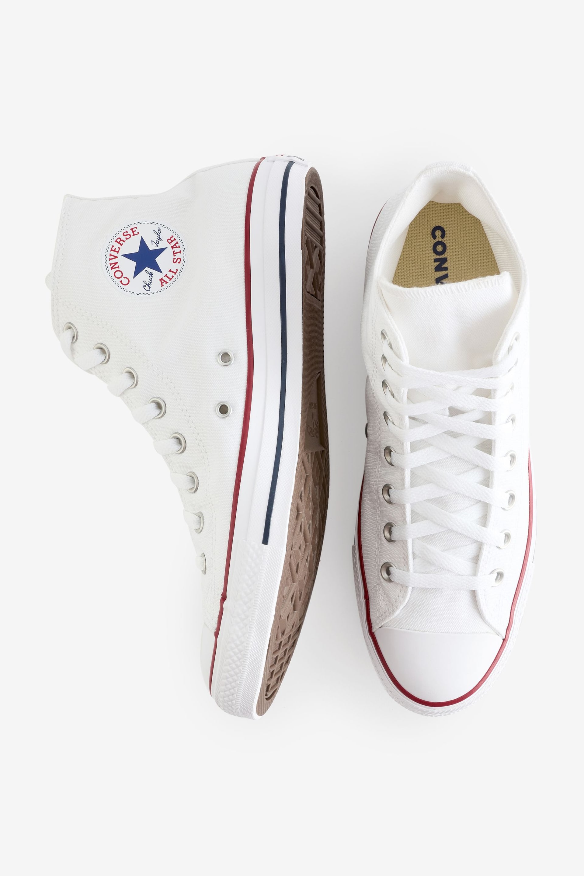 Converse White Chuck Taylor All Star Wide High Top Trainers - Image 8 of 8