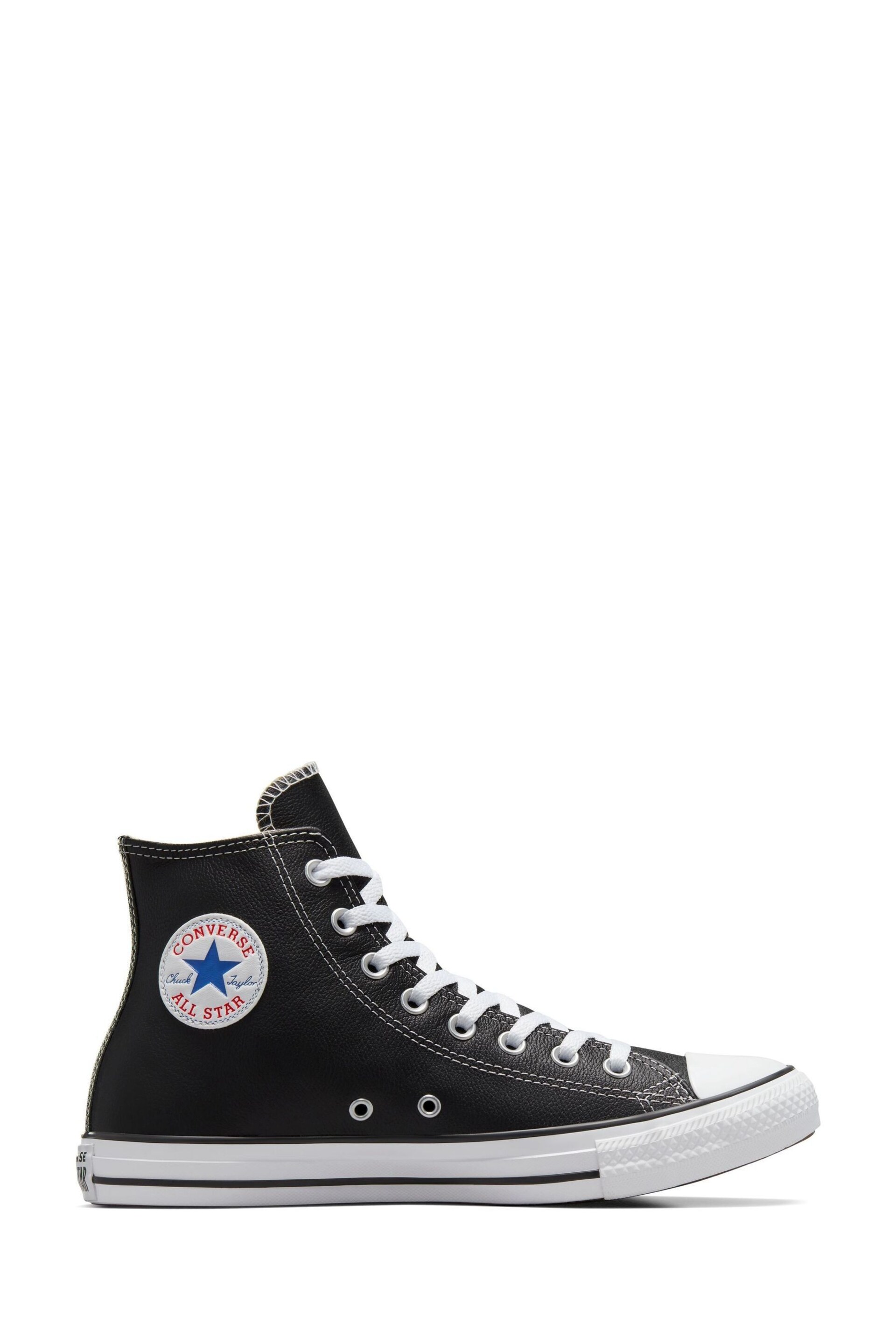 Converse Black Leather Chuck Taylor All Star High Top Trainers - Image 4 of 11