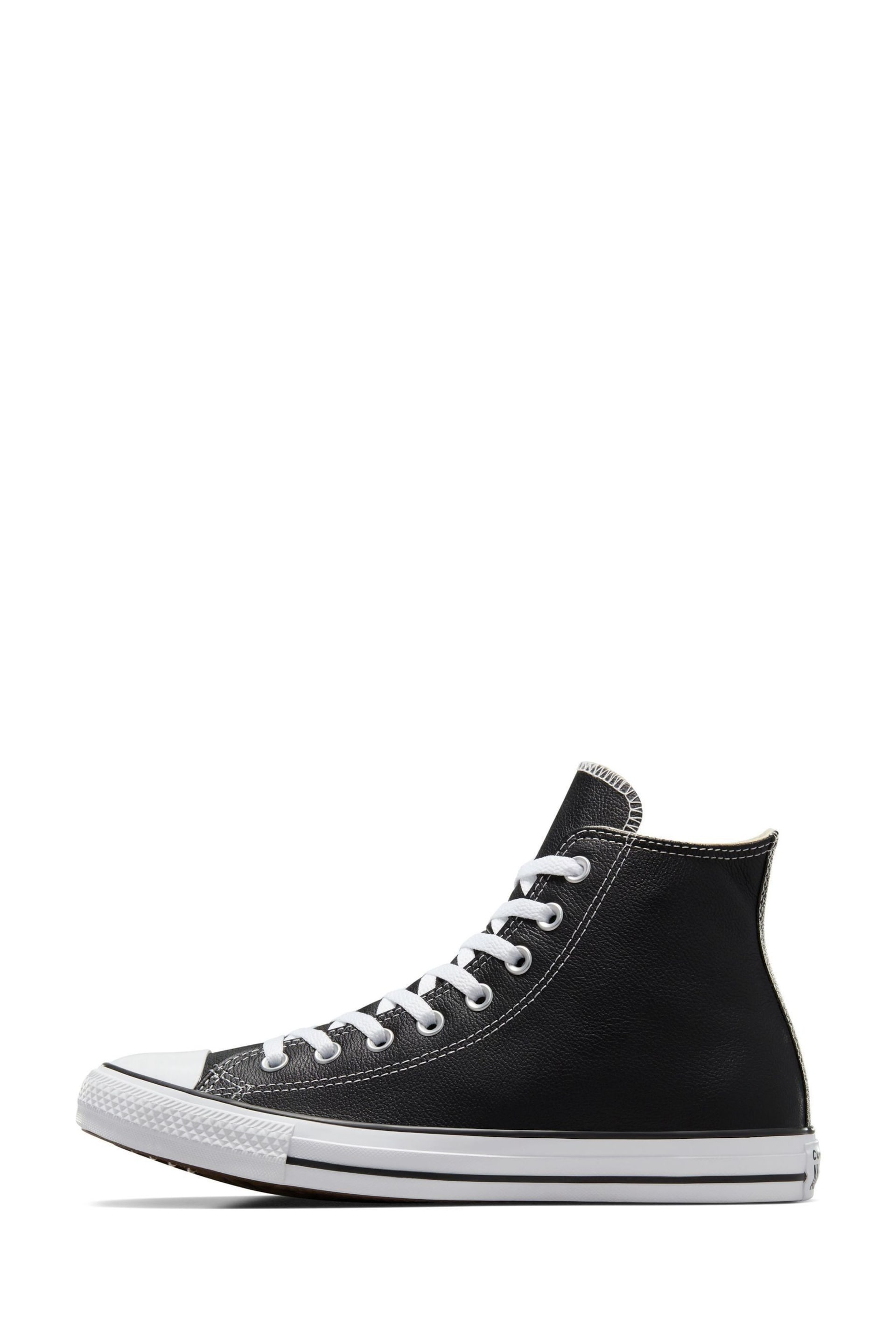 Converse Black Leather Chuck Taylor All Star High Top Trainers - Image 5 of 11