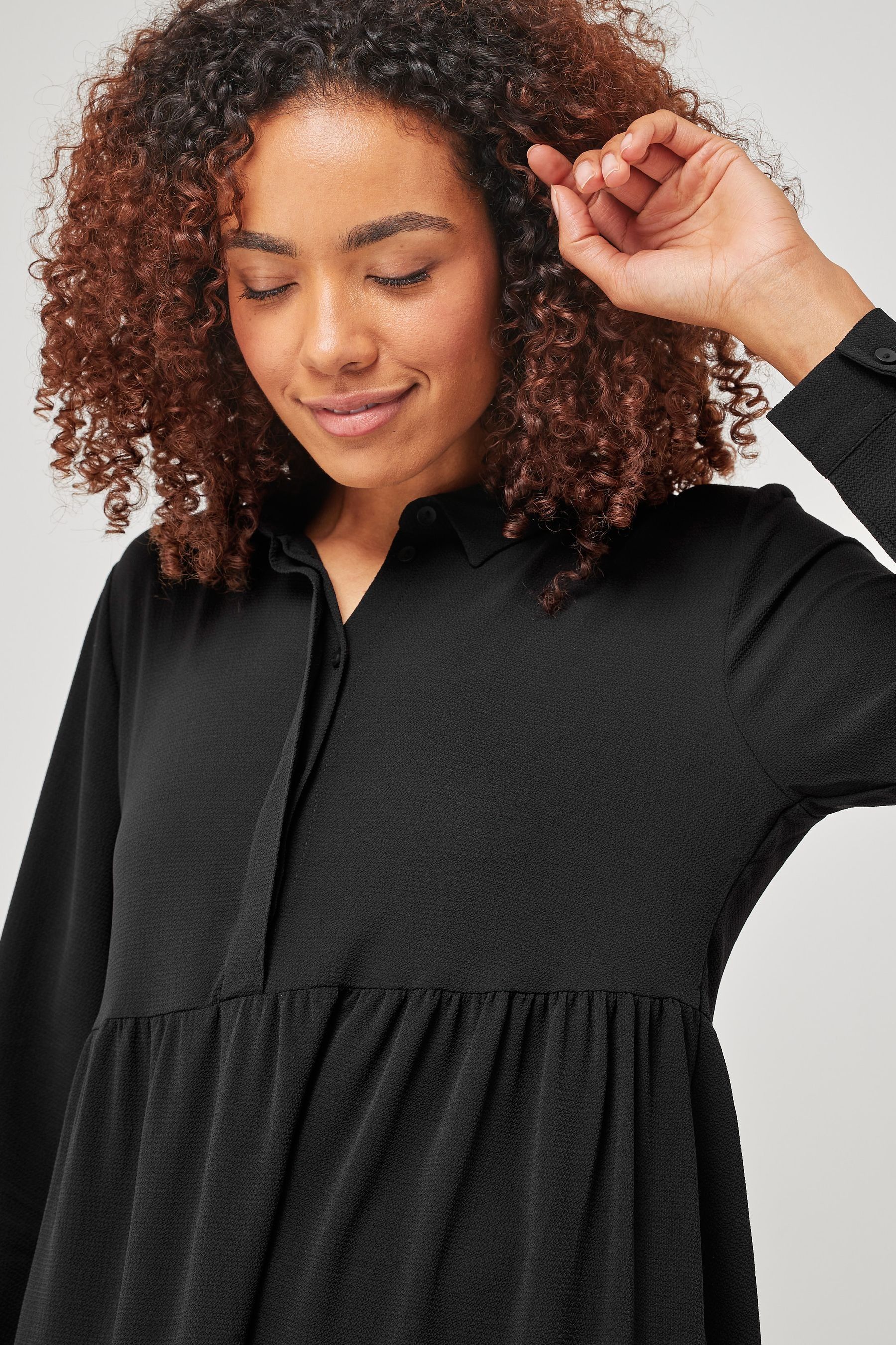 Buy JDY Black Tiered Shirt Smock Dress from Next Austria