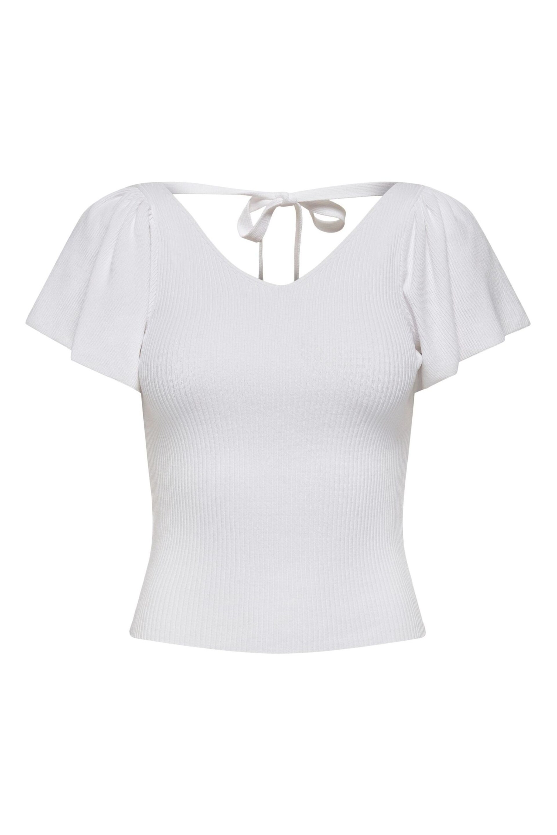 ONLY White Frill Sleeve Top - Image 5 of 5