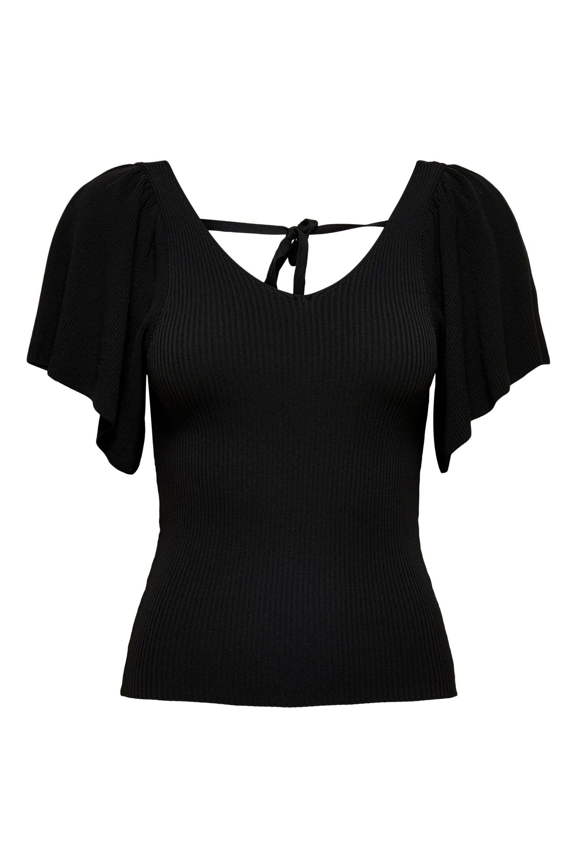 ONLY Black Frill Sleeve Top - Image 5 of 5