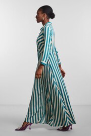 YAS Green Maxi Length Shirt Dress - Image 3 of 5