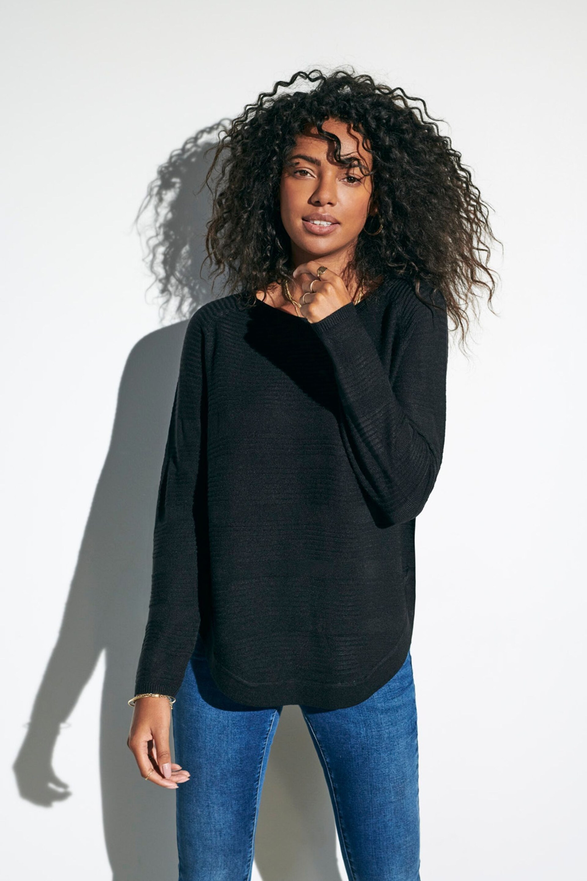 ONLY Black Textured Knitted Jumper - Image 1 of 5