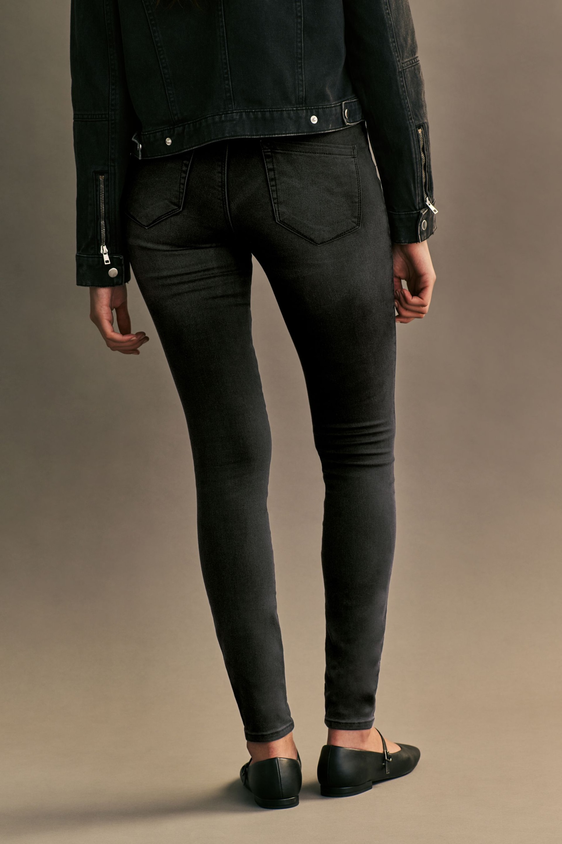 ONLY Black High Waisted Stretch Skinny Royal Jeans - Image 2 of 7