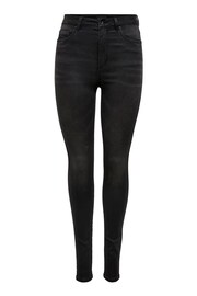 ONLY Black High Waisted Stretch Skinny Royal Jeans - Image 6 of 7