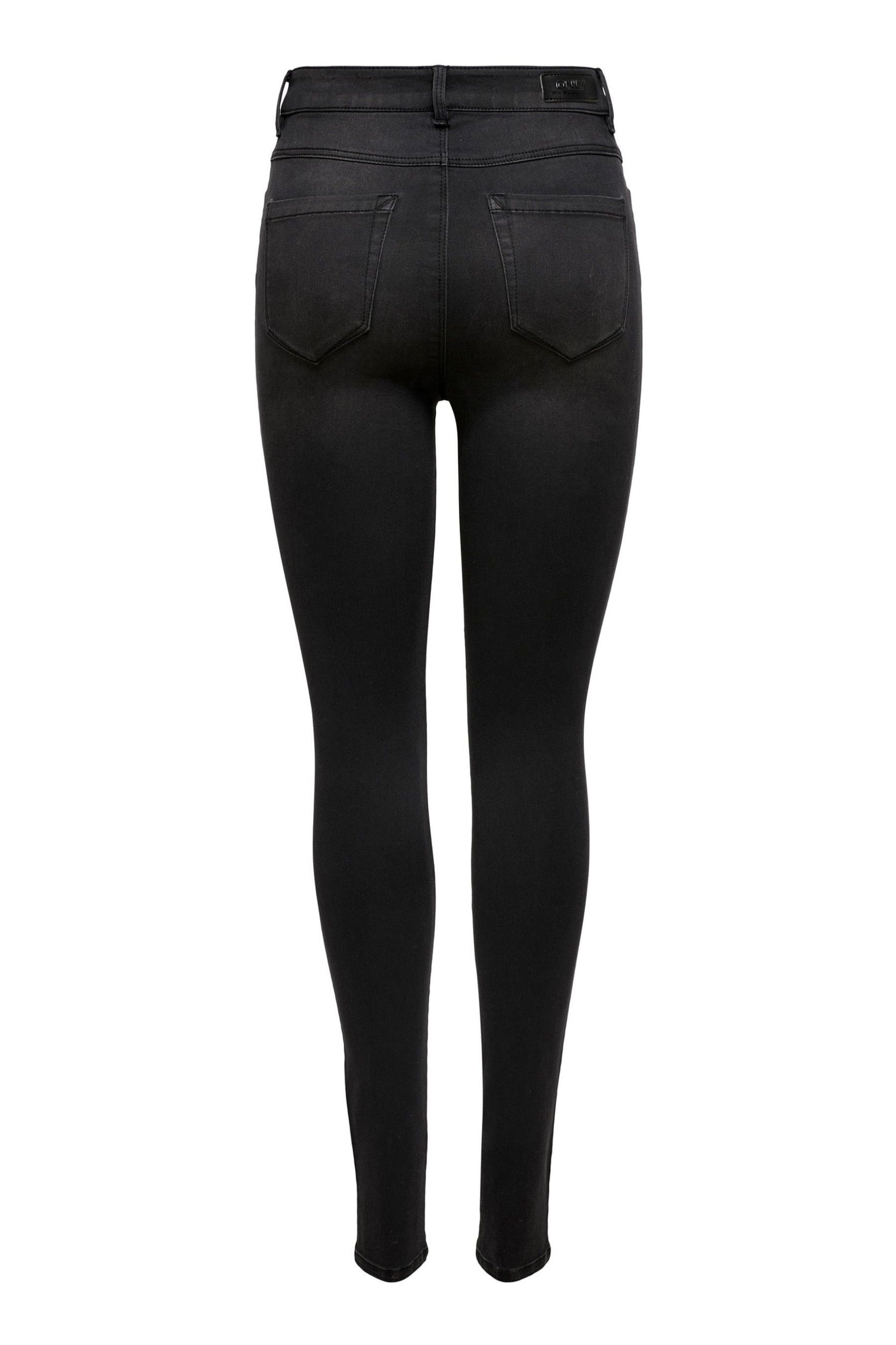ONLY Black High Waisted Stretch Skinny Royal Jeans - Image 7 of 7