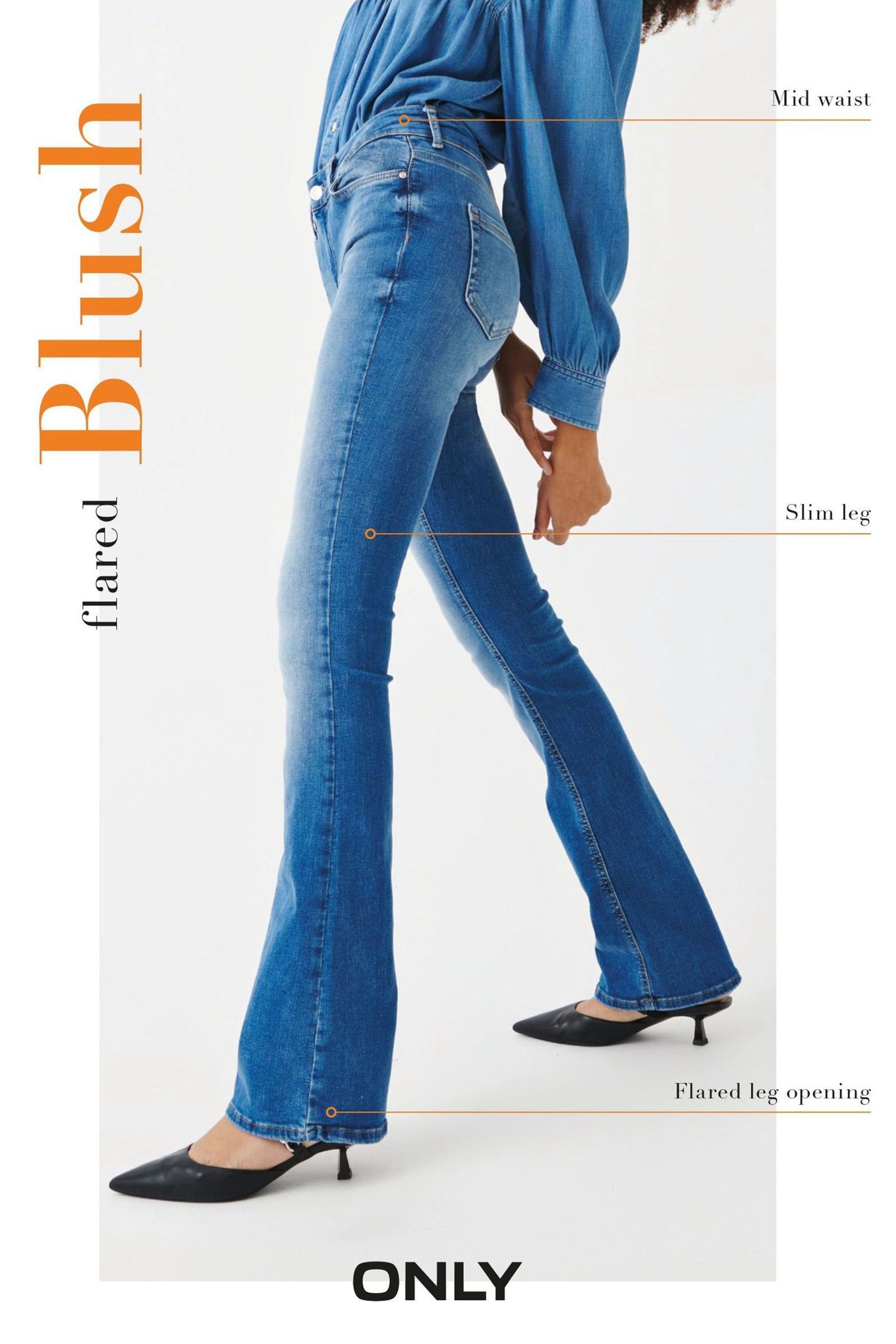Flare leg stretch jeans deals