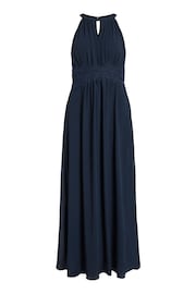 VILA Blue Halter Neck Tulle Maxi Dress - Image 5 of 6