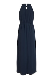 VILA Blue Halter Neck Tulle Maxi Dress - Image 6 of 6