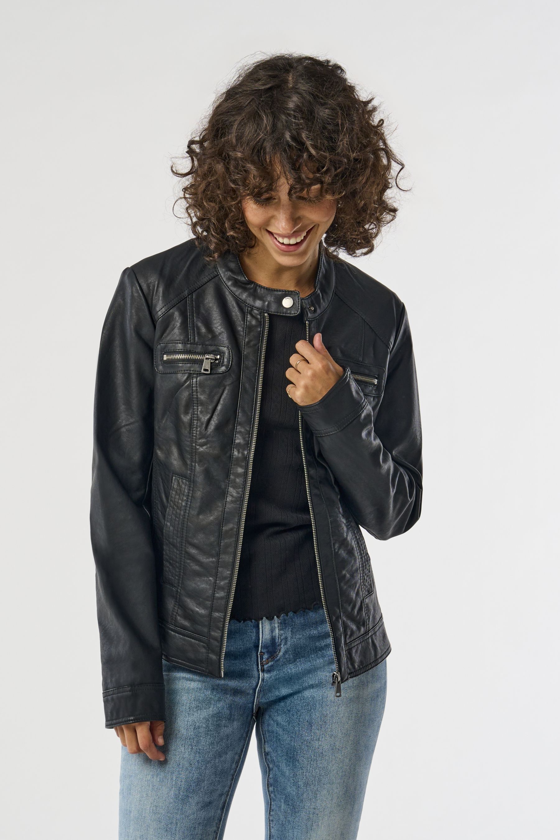 Only black biker jacket store