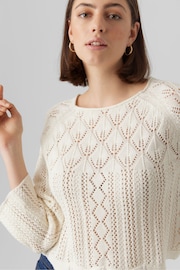 VERO MODA Cream Crochet Long Sleeve Top - Image 5 of 6