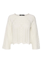 VERO MODA Cream Crochet Long Sleeve 100% Cotton Top - Image 6 of 6