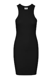 NOISY MAY Black Jersey Racer Neck Ribbed Dress - Image 5 of 5