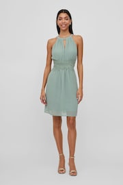 VILA Green Halter Neck Tulle Fit And Flare Dress - Image 3 of 7
